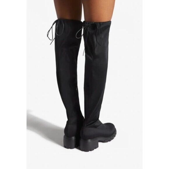 NIB Tall Black Block Heel Knee High Boots - Picture 3 of 6